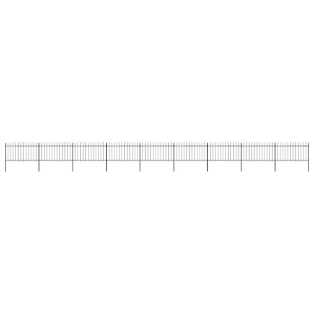 Gartenzaun mit Speerspitzen aus schwarzem Stahl 15,3x1 m von vidaXL, Zaunpaneele - Ref: Foro24-277619, Preis: 447,29 €, Rabat...