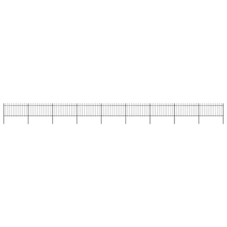 Gartenzaun mit Speerspitzen aus schwarzem Stahl 15,3x1 m von vidaXL, Zaunpaneele - Ref: Foro24-277619, Preis: 519,65 €, Rabat...