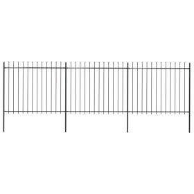 Gartenzaun mit Speerspitzen aus schwarzem Stahl 5,1x1,5 m von vidaXL, Zaunpaneele - Ref: Foro24-277631, Preis: 207,45 €, Raba...
