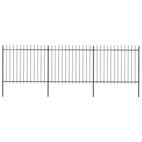 Gartenzaun mit Speerspitzen aus schwarzem Stahl 5,1x1,5 m von vidaXL, Zaunpaneele - Ref: Foro24-277631, Preis: 208,46 €, Raba...