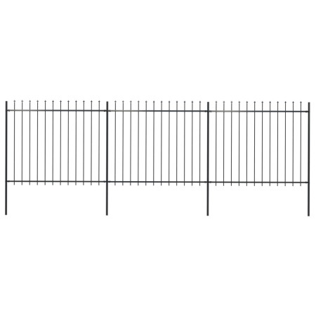Garden fence with black steel spearheads 5.1x1.5 m by vidaXL, fence panels - Ref: Foro24-277631, Price: 207,32 €, Discount: %