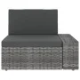 3-teiliges Gartenmöbel-Set aus grauem Kunststoff-Rattan von vidaXL, Modulare Sofas für den Außenbereich - Ref: Foro24-49527, ...