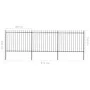 Garden fence with black steel spearheads 5.1x1.5 m by vidaXL, fence panels - Ref: Foro24-277631, Price: 208,40 €, Discount: %
