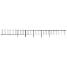 Gartenzaun mit Speerspitzen aus schwarzem Stahl, 13,6 x 1,2 m von vidaXL, Zaunpaneele - Ref: Foro24-277627, Preis: 461,35 €, ...
