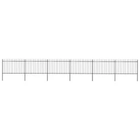 Garden fence with black steel spearheads 10.2x1.2 m by vidaXL, fence panels - Ref: Foro24-277625, Price: 384,70 €, Discount: %