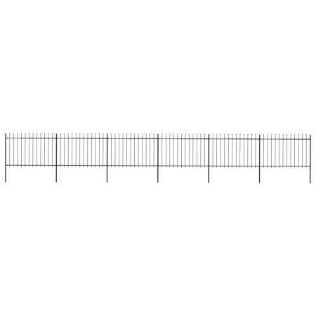 Gartenzaun mit Speerspitzen aus schwarzem Stahl 10,2x1,2 m von vidaXL, Zaunpaneele - Ref: Foro24-277625, Preis: 403,46 €, Rab...