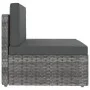 3-teiliges Gartenmöbel-Set aus grauem Kunststoff-Rattan von vidaXL, Modulare Sofas für den Außenbereich - Ref: Foro24-49527, ...