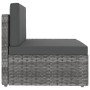 3-teiliges Gartenmöbel-Set aus grauem Kunststoff-Rattan von vidaXL, Modulare Sofas für den Außenbereich - Ref: Foro24-49527, ...
