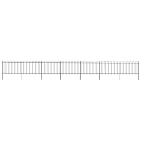 Garden fence with black steel hoop tips 11.9x1.2 m by vidaXL, fence panels - Ref: Foro24-277671, Price: 425,02 €, Discount: %