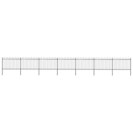 Garden fence with black steel hoop tips 11.9x1.2 m by vidaXL, fence panels - Ref: Foro24-277671, Price: 446,36 €, Discount: %