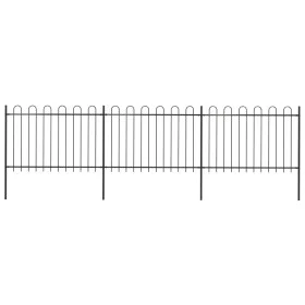 Valla de jardín con puntas de aro acero negro 5,1x1,2 m de vidaXL, Paneles de vallas - Ref: Foro24-277667, Precio: 192,93 €, ...
