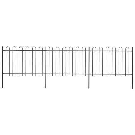 Gartenzaun mit schwarzen Stahlringspitzen 5,1 x 1,2 m von vidaXL, Zaunpaneele - Ref: Foro24-277667, Preis: 186,38 €, Rabatt: %