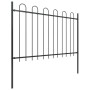 Gartenzaun mit schwarzen Stahlringspitzen 5,1 x 1,2 m von vidaXL, Zaunpaneele - Ref: Foro24-277667, Preis: 186,38 €, Rabatt: %