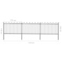 Gartenzaun mit schwarzen Stahlringspitzen 5,1 x 1,2 m von vidaXL, Zaunpaneele - Ref: Foro24-277667, Preis: 186,38 €, Rabatt: %