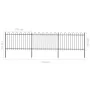 Valla de jardín con puntas de aro acero negro 5,1x1,2 m de vidaXL, Paneles de vallas - Ref: Foro24-277667, Precio: 192,93 €, ...