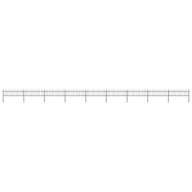 Gartenzaun mit schwarzen Stahlringspitzen 15,3 x 0,6 m von vidaXL, Zaunpaneele - Ref: Foro24-277646, Preis: 421,31 €, Rabatt: %