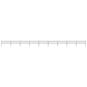 Gartenzaun mit schwarzen Stahlringspitzen 15,3 x 0,6 m von vidaXL, Zaunpaneele - Ref: Foro24-277646, Preis: 384,03 €, Rabatt: %