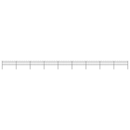 Garden fence with black steel hoop tips 15.3x0.6 m by vidaXL, fence panels - Ref: Foro24-277646, Price: 421,31 €, Discount: %