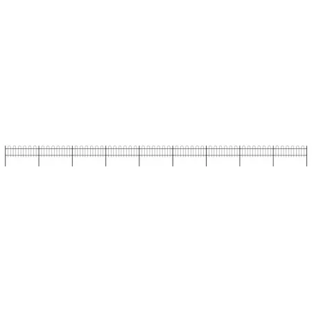 Gartenzaun mit schwarzen Stahlringspitzen 15,3 x 0,6 m von vidaXL, Zaunpaneele - Ref: Foro24-277646, Preis: 384,03 €, Rabatt: %