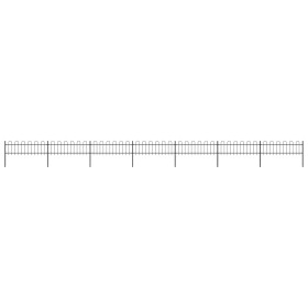 Gartenzaun mit schwarzen Stahlringspitzen 11,9 x 0,6 m von vidaXL, Zaunpaneele - Ref: Foro24-277644, Preis: 328,68 €, Rabatt: %