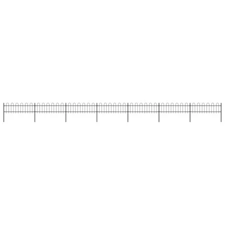 Garden fence with black steel hoop tips 11.9x0.6 m by vidaXL, fence panels - Ref: Foro24-277644, Price: 325,48 €, Discount: %