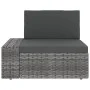 3-teiliges Gartenmöbel-Set aus grauem Kunststoff-Rattan von vidaXL, Modulare Sofas für den Außenbereich - Ref: Foro24-49527, ...