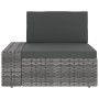 3-teiliges Gartenmöbel-Set aus grauem Kunststoff-Rattan von vidaXL, Modulare Sofas für den Außenbereich - Ref: Foro24-49527, ...