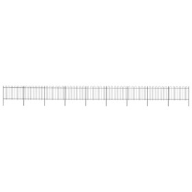 Garden fence with black steel hoop tips 15.3x1.2 m by vidaXL, fence panels - Ref: Foro24-277673, Price: 545,26 €, Discount: %