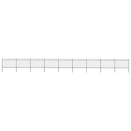 Gartenzaun mit schwarzen Stahlringspitzen 15,3 x 1,2 m von vidaXL, Zaunpaneele - Ref: Foro24-277673, Preis: 545,26 €, Rabatt: %