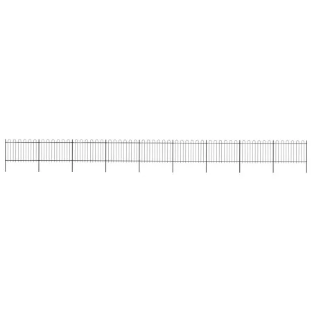 Gartenzaun mit schwarzen Stahlringspitzen 15,3 x 1,2 m von vidaXL, Zaunpaneele - Ref: Foro24-277673, Preis: 529,77 €, Rabatt: %