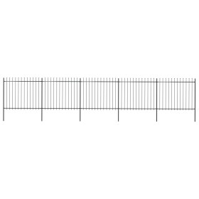 Gartenzaun mit Speerspitzen aus schwarzem Stahl 8,5x1,5 m von vidaXL, Zaunpaneele - Ref: Foro24-277633, Preis: 338,92 €, Raba...