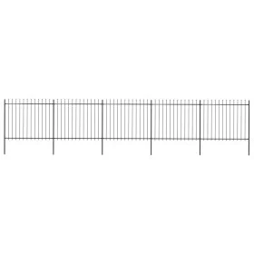 Gartenzaun mit Speerspitzen aus schwarzem Stahl 8,5x1,5 m von vidaXL, Zaunpaneele - Ref: Foro24-277633, Preis: 340,66 €, Raba...