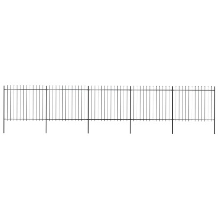 Garden fence with black steel spearheads 8.5x1.5 m by vidaXL, fence panels - Ref: Foro24-277633, Price: 338,92 €, Discount: %