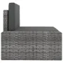 3-teiliges Gartenmöbel-Set aus grauem Kunststoff-Rattan von vidaXL, Modulare Sofas für den Außenbereich - Ref: Foro24-49527, ...