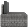 3-teiliges Gartenmöbel-Set aus grauem Kunststoff-Rattan von vidaXL, Modulare Sofas für den Außenbereich - Ref: Foro24-49527, ...