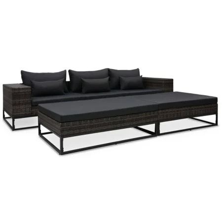 Garden sofa set with cushions, 5 pieces, synthetic gray rattan by vidaXL, Outdoor sofas - Ref: Foro24-49531, Price: 841,28 €,...