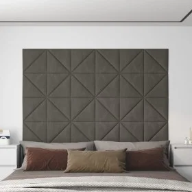 Wandpaneele 12 Stück dunkelgrauer Samt 30x30 cm 0,54 m² von vidaXL, Wandverkleidung - Ref: Foro24-343948, Preis: 29,04 €, Rab...