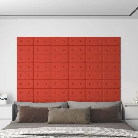 Wandpaneele 12 Stück rotes Kunstleder 30x15 cm 0,54 m² von vidaXL, Wandverkleidung - Ref: Foro24-343969, Preis: 19,87 €, Raba...
