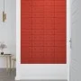 Paneles de pared 12 uds cuero sintético rojo 30x15 cm 0,54 m² de vidaXL, Recubrimiento de paredes - Ref: Foro24-343969, Preci...