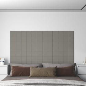Paneles de pared 12 uds terciopelo gris claro 60x15 cm 1,08 m²