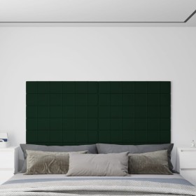 Paneles de pared 12 uds terciopelo verde oscuro 90x15 cm 1,62m²