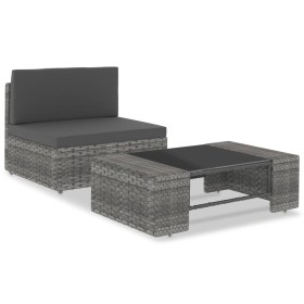 Garden furniture set 2 pieces gray synthetic rattan by vidaXL, Modular outdoor sofas - Ref: Foro24-49522, Price: 159,89 €, Di...