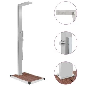 Garden shower with WPC stainless steel tray by vidaXL, Pool and spa accessories - Ref: Foro24-3051289, Price: 259,85 €, Disco...