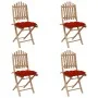5-piece folding garden dining set with bamboo cushions by vidaXL, Garden sets - Ref: Foro24-3063981, Price: 268,66 €, Discoun...