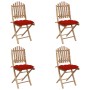 5-teiliges klappbares Garten-Essset mit Bambuskissen von vidaXL, Gartensets - Ref: Foro24-3063981, Preis: 272,01 €, Rabatt: %