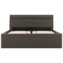 Hydraulic canape bed with LED gray synthetic leather 140x200 cm by vidaXL, Beds and slatted bases - Ref: Foro24-285555, Price...