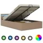 LED-Hydraulikbett aus Kunstleder, Cappuccino, 120 x 200 cm von vidaXL, Betten und Lattenroste - Ref: Foro24-285560, Preis: 36...