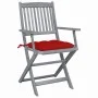 Klappbare Gartenstühle, 4 Stück, Kissen aus massivem Akazienholz von vidaXL, Gartenstühle - Ref: Foro24-3064530, Preis: 185,9...