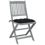 Klappbare Gartenstühle, 2 Stück, Kissen aus massivem Akazienholz von vidaXL, Gartenstühle - Ref: Foro24-3064558, Preis: 121,3...