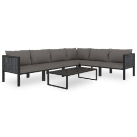 Gartenmöbel 7-teilig und Kissen aus anthrazitfarbenem Kunststoff-Rattan von vidaXL, Gartensets - Ref: Foro24-49401, Preis: 69...